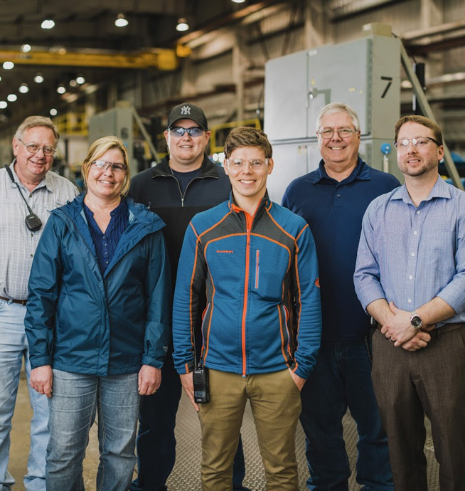 Workers at Vitro plant